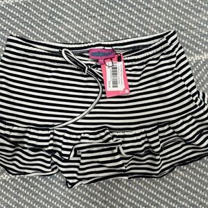 Edikted Black and White Striped Mini Skirt